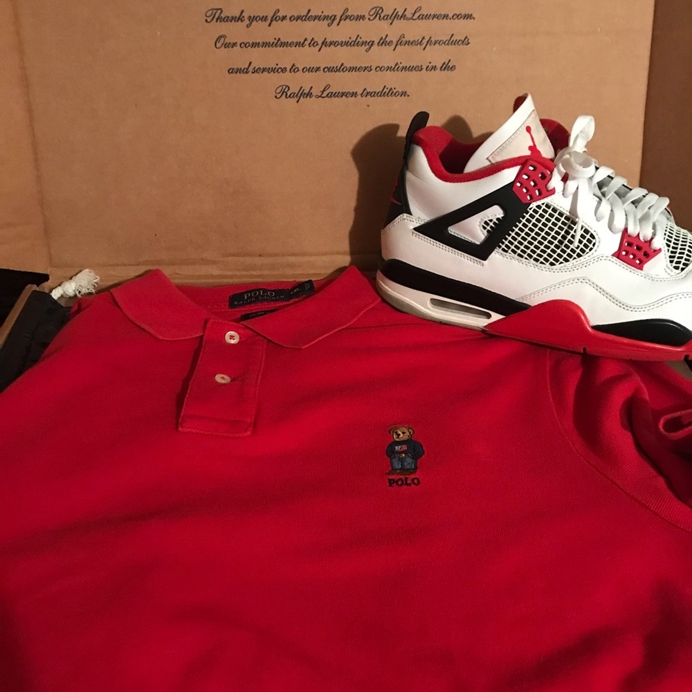 Polo Ralph Lauren Red Polo Bear Shirt Size XXL Custom Fit
